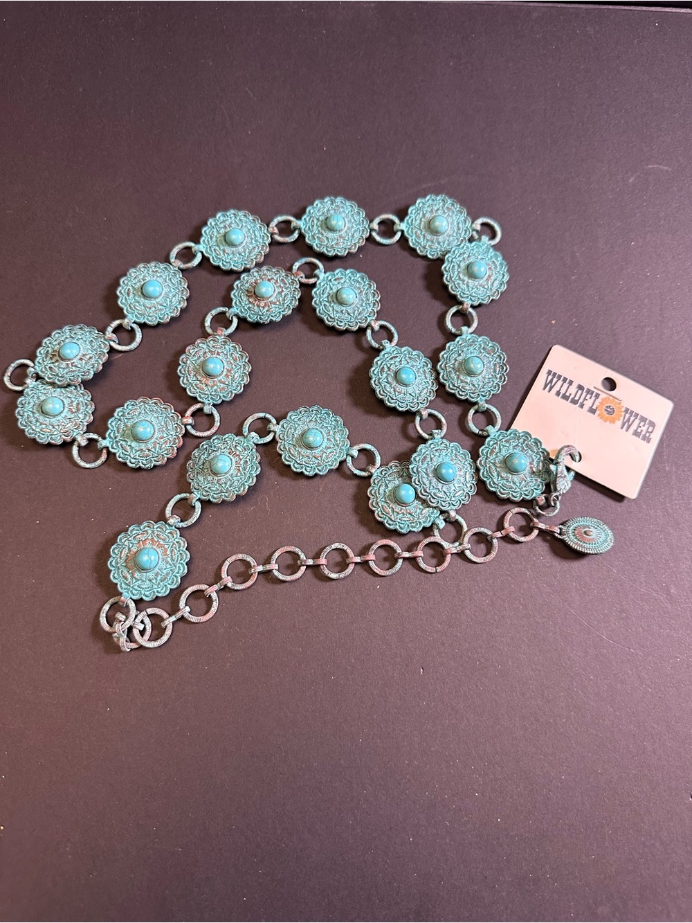 🌵 NWT SOUTHWESTERN TURQUOISE CONCHO BELT | 36”–45” ADJUSTABLE